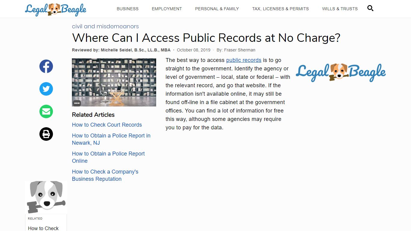 Where Can I Access Public Records at No Charge? | Legal Beagle